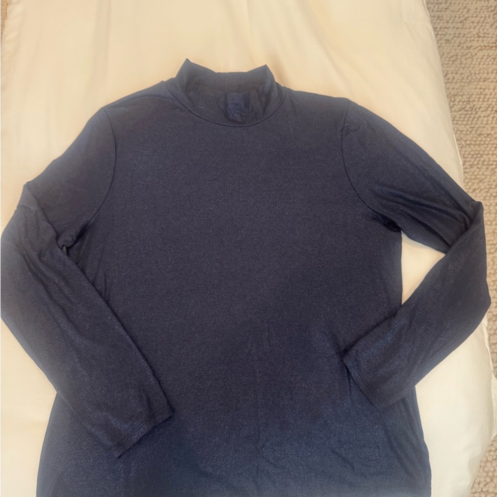 Navy Long Sleeve Turtleneck Top